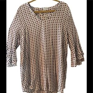 Pia Rossini cute little cover up/ dress with ruffle layered 3/4 sleeve OSFA